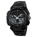 SKMEI 1270 Herren Wasserdichte Digitaluhr mit Doppelanzeige Outdoor Sportuhr, Rot, Grün, Blau, Grau, Golden
