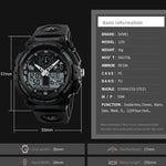 SKMEI 1270 Herren Wasserdichte Digitaluhr mit Doppelanzeige Outdoor Sportuhr, Rot, Grün, Blau, Grau, Golden