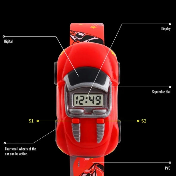 SKMEI 1241 Mode Niedliche Cartoon Auto Kinder Digitaluhr, Gelb, Rot, Blau, Schwarz, Hellblau