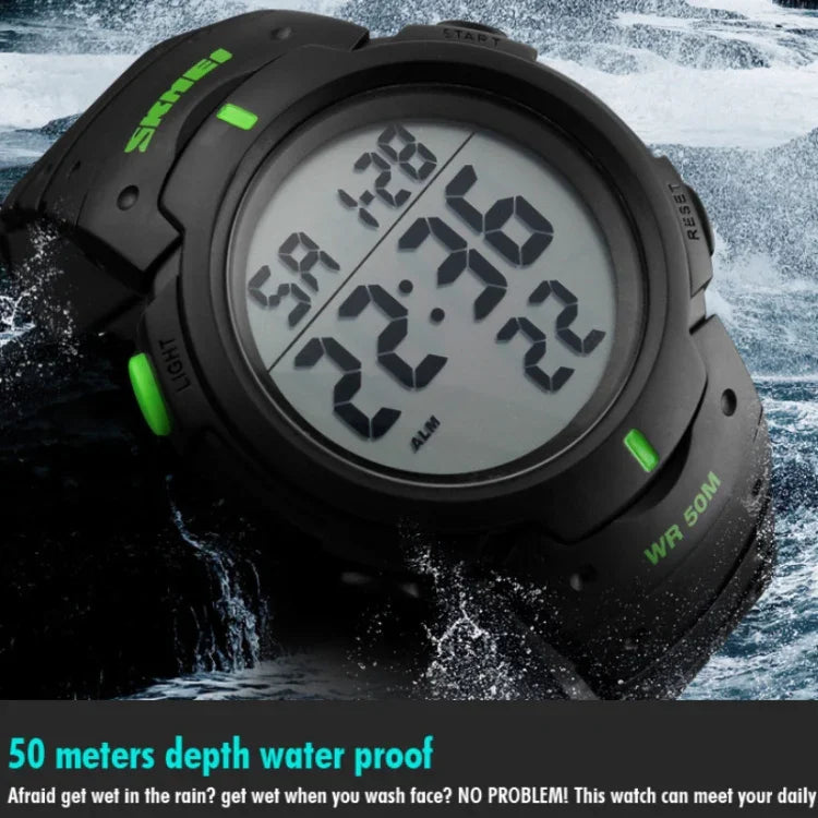 SKMEI 1068 Herren Wasserdichte Outdoor Sport Digitaluhr Studenten Modeuhr, Rot, Grün, Blau, Schwarz, Titanium, Golden, Armeegrün