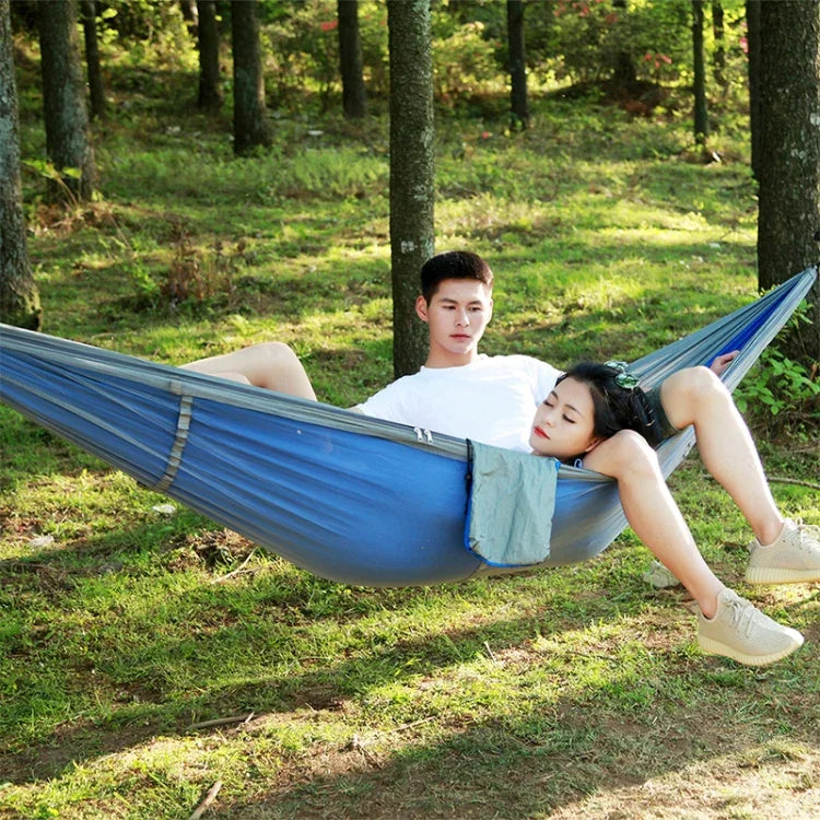 1-2 Personen Outdoor Mückennetz Fallschirm Hängematte Camping Hängeschlafbett Schaukel Tragbarer Doppelstuhl, 260 x 140cm, 260x140cm Blau Grau, 260x140cm Pink, 260x140cm Pink Blau, 260x140cm Grün, 260x140cm Gelb Grün, 260x140cm Dunkelblau
