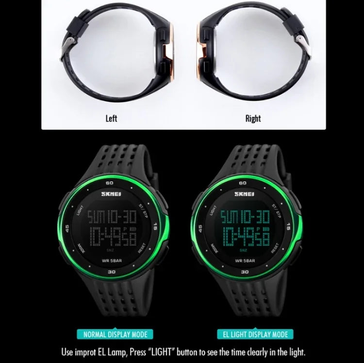 SKMEI 1219 Herren Multi-Funktions-Elektronische Uhr Outdoor Sportuhr, Grün, Blau, Schwarz, Roségold, Silber