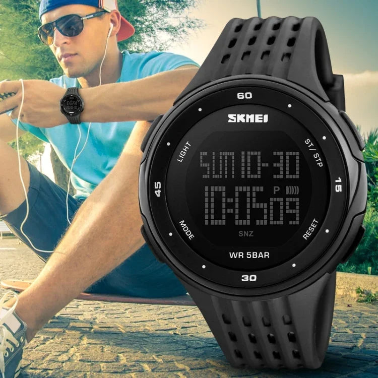 SKMEI 1219 Herren Multi-Funktions-Elektronische Uhr Outdoor Sportuhr, Grün, Blau, Schwarz, Roségold, Silber