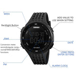 SKMEI 1219 Herren Multi-Funktions-Elektronische Uhr Outdoor Sportuhr, Grün, Blau, Schwarz, Roségold, Silber