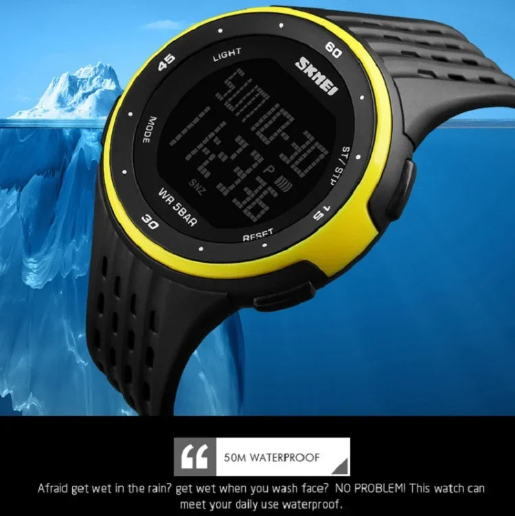 SKMEI 1219 Herren Multi-Funktions-Elektronische Uhr Outdoor Sportuhr, Grün, Blau, Schwarz, Roségold, Silber