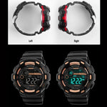 SKMEI 1243 Herren Sportuhr Outdoor Wasserdichte Digitaluhr, Rot, Schwarz, Gold
