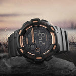 SKMEI 1243 Herren Sportuhr Outdoor Wasserdichte Digitaluhr, Rot, Schwarz, Gold