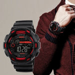 SKMEI 1243 Herren Sportuhr Outdoor Wasserdichte Digitaluhr, Rot, Schwarz, Gold