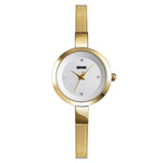 SKMEI 1390 Damen Business Casual Uhr Stahlband Leichte Quarzuhr, Roségold, Gold, Silber