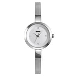 SKMEI 1390 Damen Business Casual Uhr Stahlband Leichte Quarzuhr, Roségold, Gold, Silber