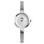 SKMEI 1390 Damen Business Casual Uhr Stahlband Leichte Quarzuhr, Roségold, Gold, Silber