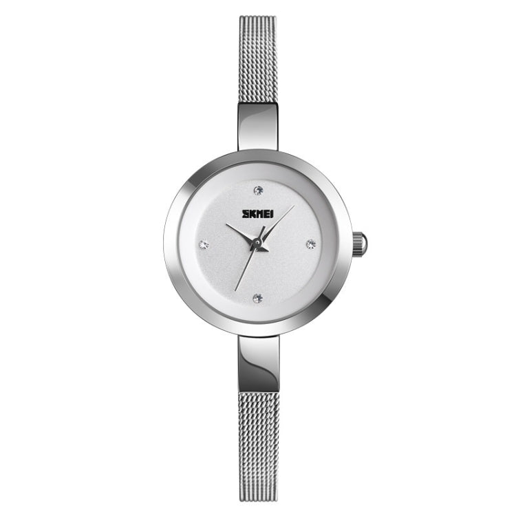 SKMEI 1390 Damen Business Casual Uhr Stahlband Leichte Quarzuhr, Roségold, Gold, Silber