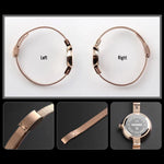 SKMEI 1390 Damen Business Casual Uhr Stahlband Leichte Quarzuhr, Roségold, Gold, Silber