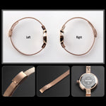 SKMEI 1390 Damen Business Casual Uhr Stahlband Leichte Quarzuhr, Roségold, Gold, Silber
