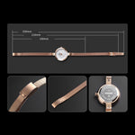 SKMEI 1390 Damen Business Casual Uhr Stahlband Leichte Quarzuhr, Roségold, Gold, Silber