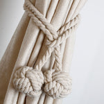 CK12 4 STK Vorhangschnalle Installationsfreie Baumwollrolle Hängende Kugel Vorhangband, Orange, Pink, Grün, Kleber, Gelb, Lila, Grau, Beige, Marineblau, Tiefkaffee, Heller Kaffee