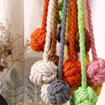 CK12 4 STK Vorhangschnalle Installationsfreie Baumwollrolle Hängende Kugel Vorhangband, Orange, Pink, Grün, Kleber, Gelb, Lila, Grau, Beige, Marineblau, Tiefkaffee, Heller Kaffee