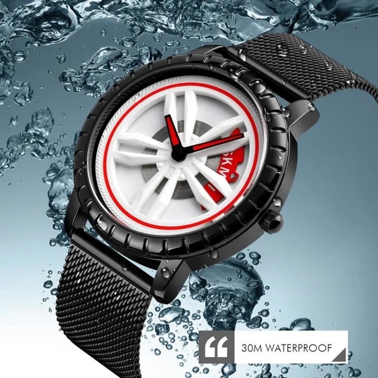 SKMEI 1634 Herren Wasserdichte Uhr Mode Quarz Uhr, schwarzes Mesh-Armband, weißes Mesh-Armband, schwarzes Stahlarmband, weißes Stahlarmband