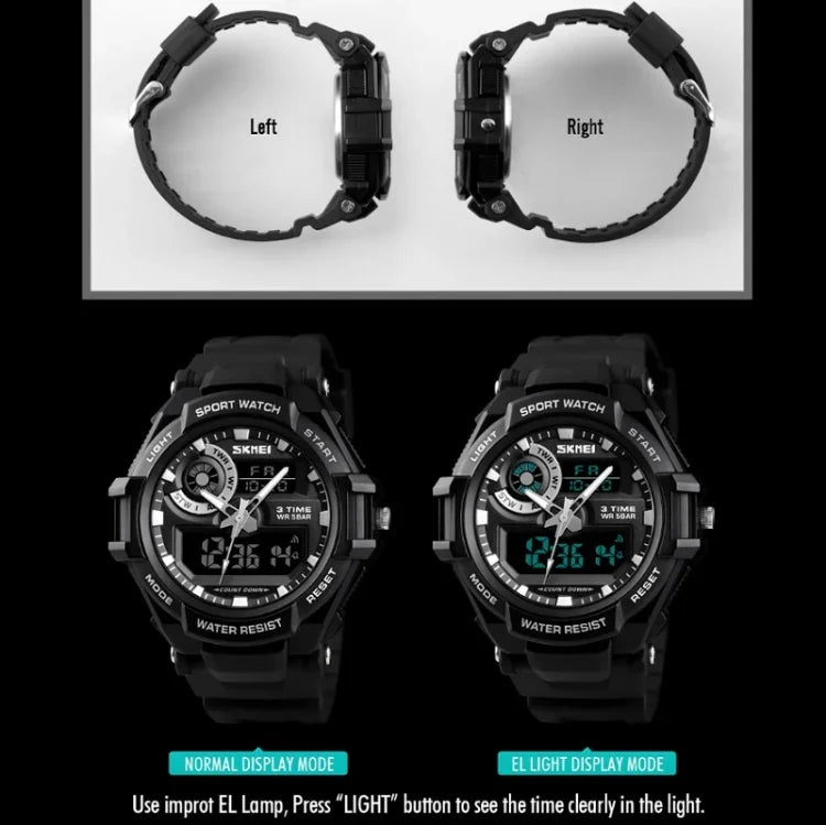 SKMEI 1357 Herren Multifunktionale Sport Digitaluhr Studenten Wasserdichte Uhr, Rot, Blau, Schwarz