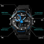 SKMEI 1357 Herren Multifunktionale Sport Digitaluhr Studenten Wasserdichte Uhr, Rot, Blau, Schwarz