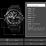 SKMEI 1357 Herren Multifunktionale Sport Digitaluhr Studenten Wasserdichte Uhr, Rot, Blau, Schwarz