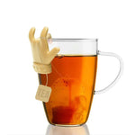 2 Stück Teelöffelhalter in Form kleiner Finger (Teehelden), Farbauswahl zufällig
