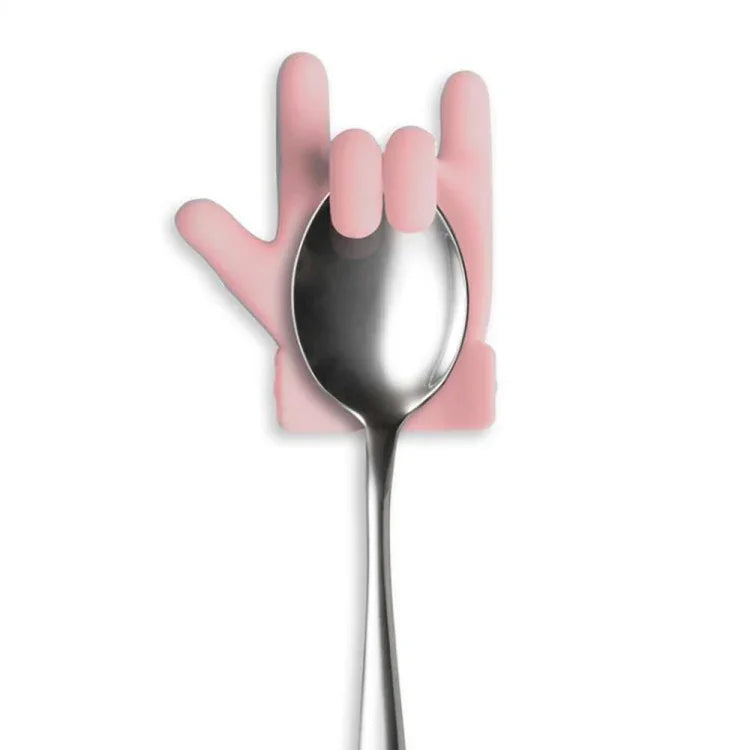 2 Stück Teelöffelhalter in Form kleiner Finger (Teehelden), Farbauswahl zufällig