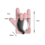 2 Stück Teelöffelhalter in Form kleiner Finger (Teehelden), Farbauswahl zufällig