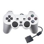 Kabelgebundenes Gamepad mit Dual-Motor-Vibration, silberfarben, Fuel-Injection-Technologie, geeignet für PS2