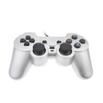Kabelgebundenes Gamepad mit Dual-Motor-Vibration, silberfarben, Fuel-Injection-Technologie, geeignet für PS2