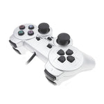 Kabelgebundenes Gamepad mit Dual-Motor-Vibration, silberfarben, Fuel-Injection-Technologie, geeignet für PS2