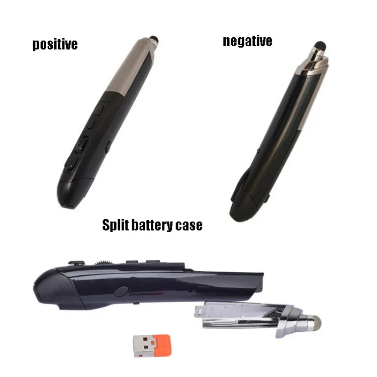 PR-08 1600DPI 6 Tasten 2.4G Kabellose Elektronische Whiteboard-Stift Multi-Funktions-Stift Maus PPT Flip Pen, Weiß, Rot, Blau, Schwarz, Silbergrau
