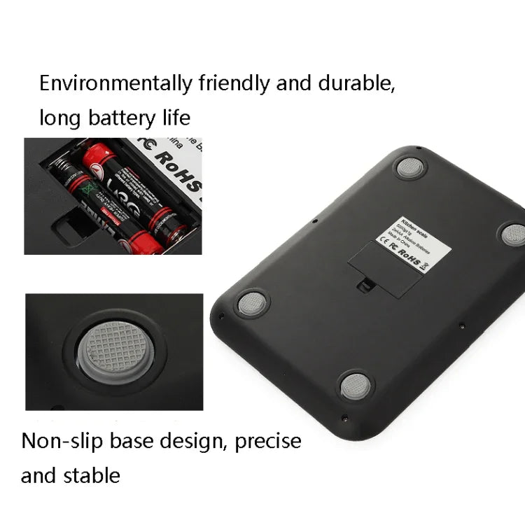 Kleine Küchenwaage aus Edelstahl, elektronische Küchenwaage, 5kg/1g (Schwarz), 10kg/1g (Schwarz), 5kg/1g (Weiß), 10kg/1g (Weiß)