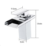 LED Drei Lichter Warm-Kalt-Wasserhahn Badezimmer Wasserfallarmatur CN-Stecker, Schwarz, Galvanisiert Silber