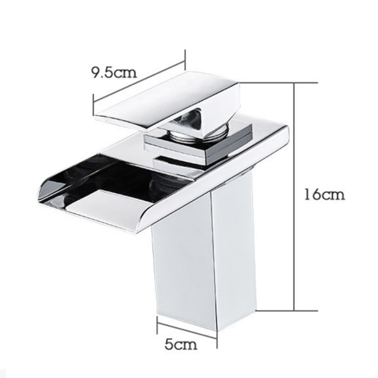 LED Drei Lichter Warm-Kalt-Wasserhahn Badezimmer Wasserfallarmatur CN-Stecker, Schwarz, Galvanisiert Silber