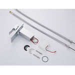 LED Drei Lichter Warm-Kalt-Wasserhahn Badezimmer Wasserfallarmatur CN-Stecker, Schwarz, Galvanisiert Silber