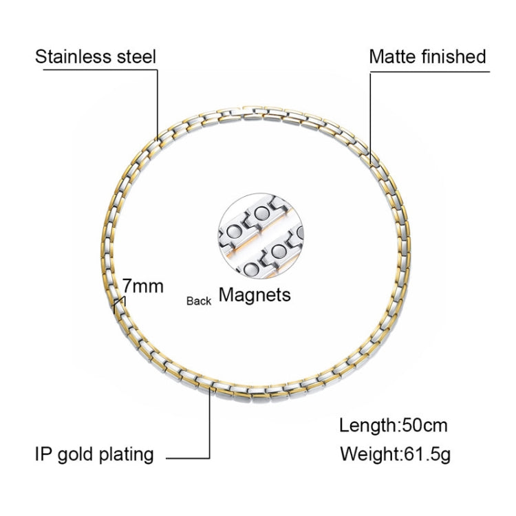 CNC-007 Magnetische Titan-Stahl-Halsketten-Schmuck, CNC-007(Golden), CNC-007(Roségold), CNC-007(Schwarz), CNC-007(Stahlfarbe)