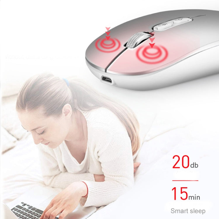 M103 1600DPI 5 Tasten 2,4G Kabellose Maus Aufladung Ai Intelligente Sprachsteuerung Büro Maus, Unterstützt 28 Sprachen, Weiß, Schwarz, Silber, Roségold, Grau
