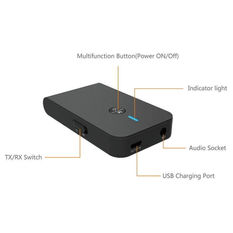 BT-6 2-in-1 Empfänger & Sender Bluetooth 5.0 Audio Adapter, BT-6