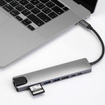 WC7367 8 in 1 87W Typ-C zu PD+USB3.0/USB2.0+SD+TF+HDMI+RJ45+Typ-C Dockingstation HUB, WC7367