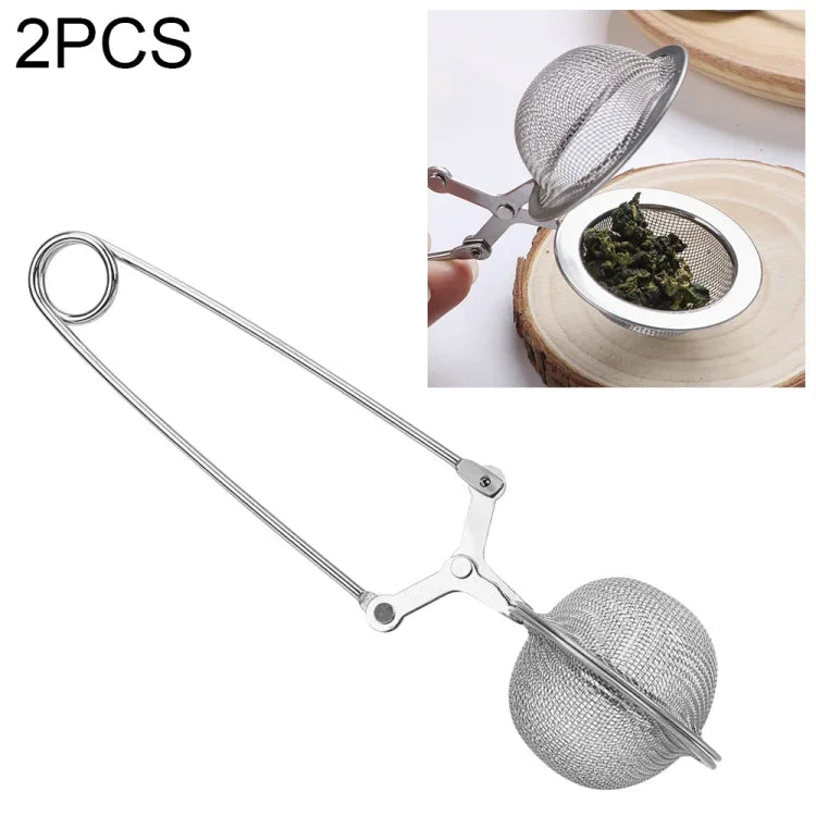2 Stück Edelstahl-Kugelsieb für Tee, Kaffee, Kräuter und Gewürze, Tee-Ei, Edelstahl