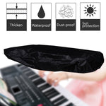 Wasserabweisende Öffnung Elektronische Tastaturabdeckung Oxford-Stoff Staubschutz mit Kordelzug Tastatur-Instrumentenabdeckung, 61 Tasten Schwarz 98x42x21cm, 88 Tasten Schwarz 124x49x36cm
