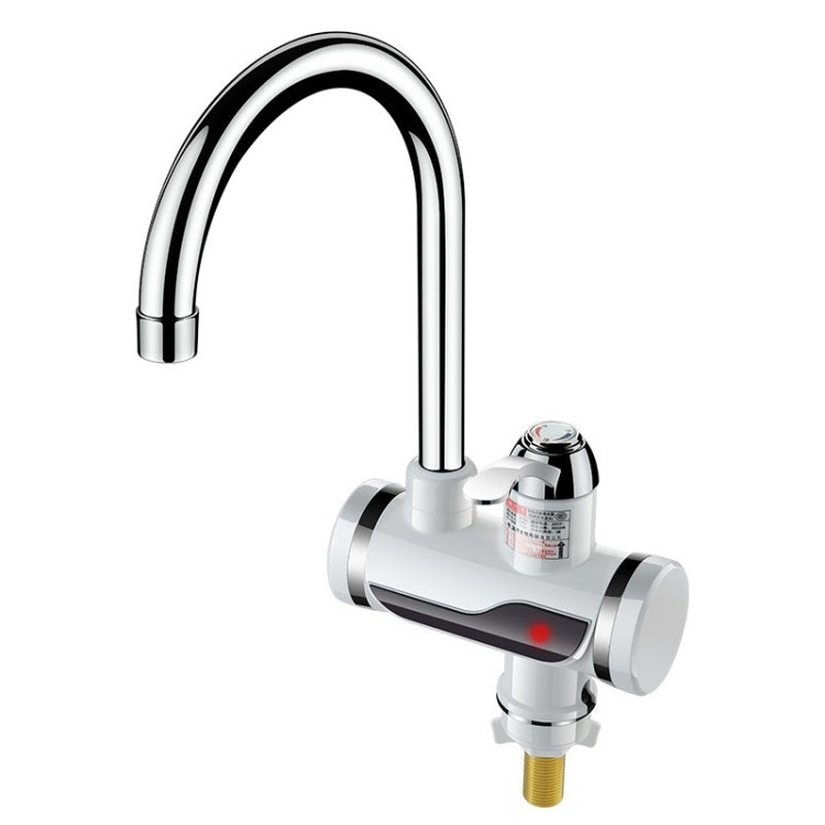 Küchen-Durchlauferhitzer Warmwasserhahn Heiß- und Kaltwasserbereiter EU-Stecker, Lampenanzeige unten Wasserzulauf, Lampenanzeige seitlicher Wasserzulauf, Lampenanzeige Auslaufschutz unten Wasserzulauf, Lampe zeigt Auslaufschutz seitlicher Wasserzulauf