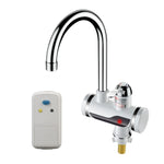 Küchen-Durchlauferhitzer Warmwasserhahn Heiß- und Kaltwasserbereiter EU-Stecker, Lampenanzeige unten Wasserzulauf, Lampenanzeige seitlicher Wasserzulauf, Lampenanzeige Auslaufschutz unten Wasserzulauf, Lampe zeigt Auslaufschutz seitlicher Wasserzulauf