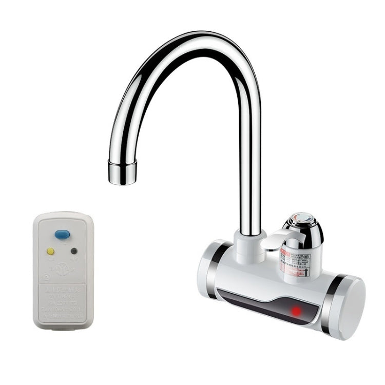 Küchen-Durchlauferhitzer Warmwasserhahn Heiß- und Kaltwasserbereiter EU-Stecker, Lampenanzeige unten Wasserzulauf, Lampenanzeige seitlicher Wasserzulauf, Lampenanzeige Auslaufschutz unten Wasserzulauf, Lampe zeigt Auslaufschutz seitlicher Wasserzulauf