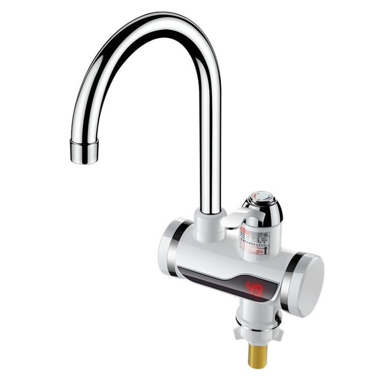 Küchen-Durchlauferhitzer Warmwasserhahn Heiß- und Kaltwasserbereiter EU-Stecker, Lampenanzeige unten Wasserzulauf, Lampenanzeige seitlicher Wasserzulauf, Lampenanzeige Auslaufschutz unten Wasserzulauf, Lampe zeigt Auslaufschutz seitlicher Wasserzulauf