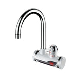 Küchen-Durchlauferhitzer Warmwasserhahn Heiß- und Kaltwasserbereiter EU-Stecker, Lampenanzeige unten Wasserzulauf, Lampenanzeige seitlicher Wasserzulauf, Lampenanzeige Auslaufschutz unten Wasserzulauf, Lampe zeigt Auslaufschutz seitlicher Wasserzulauf