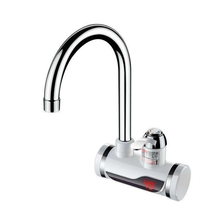 Küchen-Durchlauferhitzer Warmwasserhahn Heiß- und Kaltwasserbereiter EU-Stecker, Lampenanzeige unten Wasserzulauf, Lampenanzeige seitlicher Wasserzulauf, Lampenanzeige Auslaufschutz unten Wasserzulauf, Lampe zeigt Auslaufschutz seitlicher Wasserzulauf
