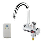 Küchen-Durchlauferhitzer Warmwasserhahn Heiß- und Kaltwasserbereiter EU-Stecker, Lampenanzeige unten Wasserzulauf, Lampenanzeige seitlicher Wasserzulauf, Lampenanzeige Auslaufschutz unten Wasserzulauf, Lampe zeigt Auslaufschutz seitlicher Wasserzulauf