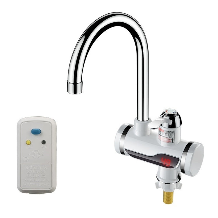 Küchen-Durchlauferhitzer Warmwasserhahn Heiß- und Kaltwasserbereiter EU-Stecker, Lampenanzeige unten Wasserzulauf, Lampenanzeige seitlicher Wasserzulauf, Lampenanzeige Auslaufschutz unten Wasserzulauf, Lampe zeigt Auslaufschutz seitlicher Wasserzulauf